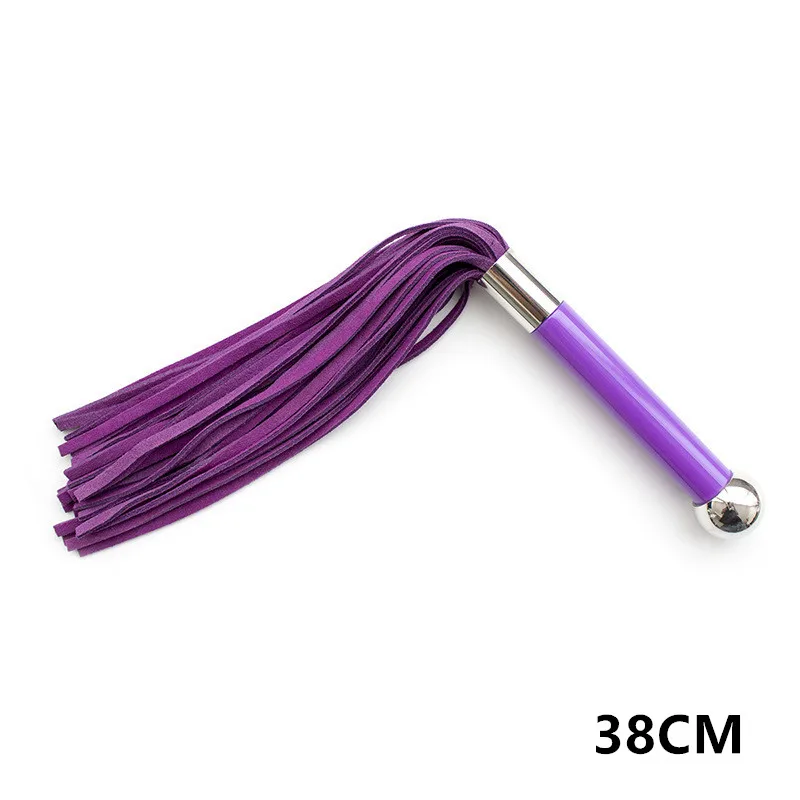 

38CM Leather Whip With Lashing Handle Spanking Paddle Scattered Whip Erotic Sex Toys for Adult Games Nightclub BDSM Sex