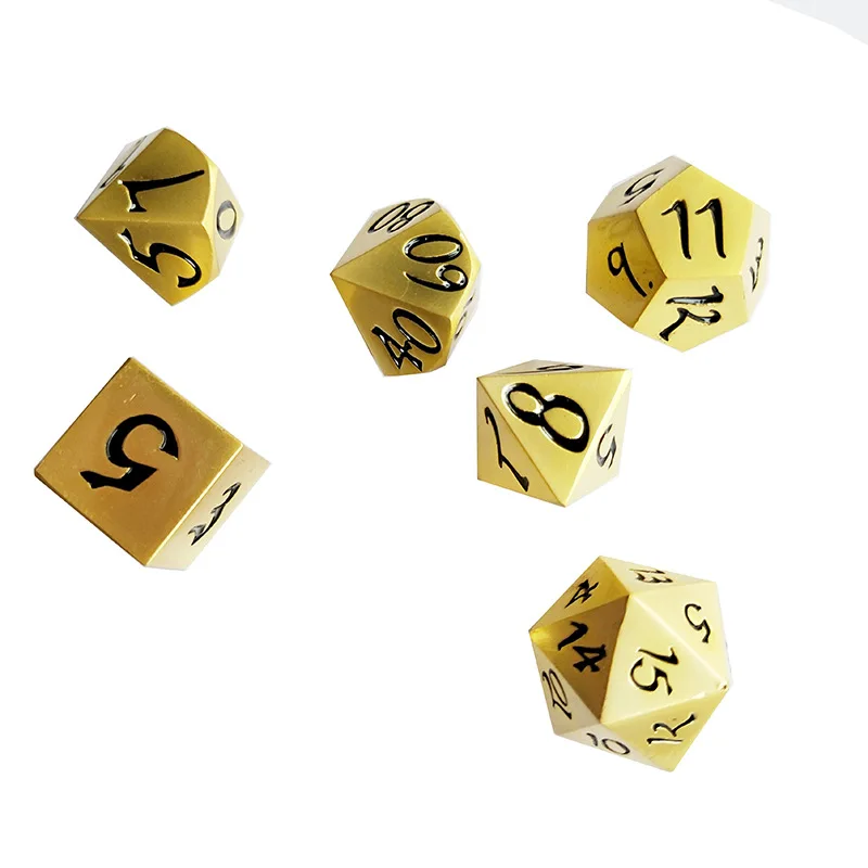 7 шт./компл. игральные кости Металлические Rpg набор многогранные Подземелья и Драконы D20 10 8 12 настольная игра сплав цинка Серебристые игральные кости с цифрами шаблон
