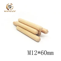 50pcs m1260 wood wooden dowel pins m12x60 twill hardwood round cabinet drawer fluted craft rods furniture fitting diameter