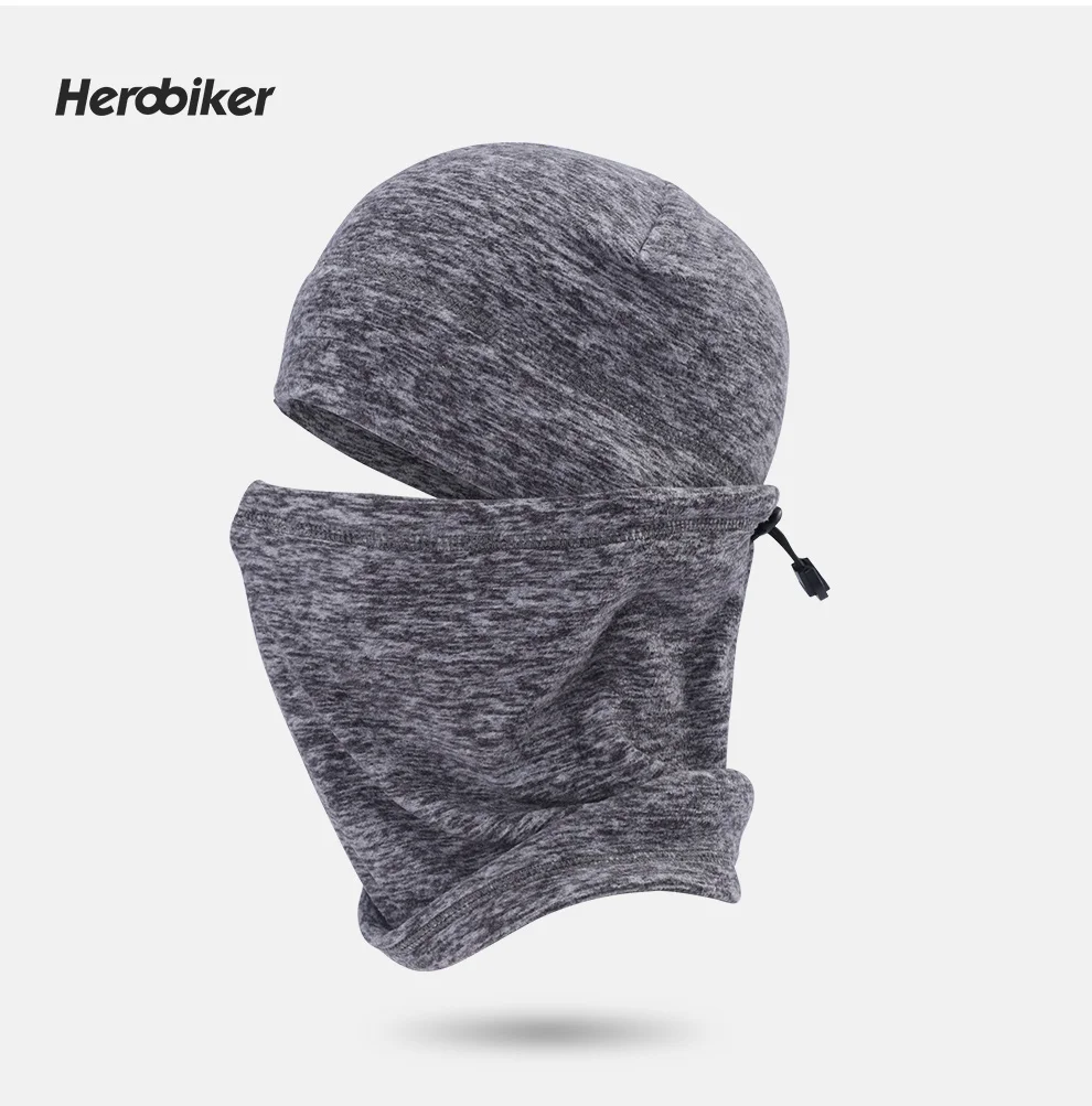 HEROBIKER черная мотоциклетная маска для лица, мотоциклетная маска, термостойкая флисовая утепленная Балаклава, осенне-зимняя маска для велоспорта, лыжного спорта, шапка