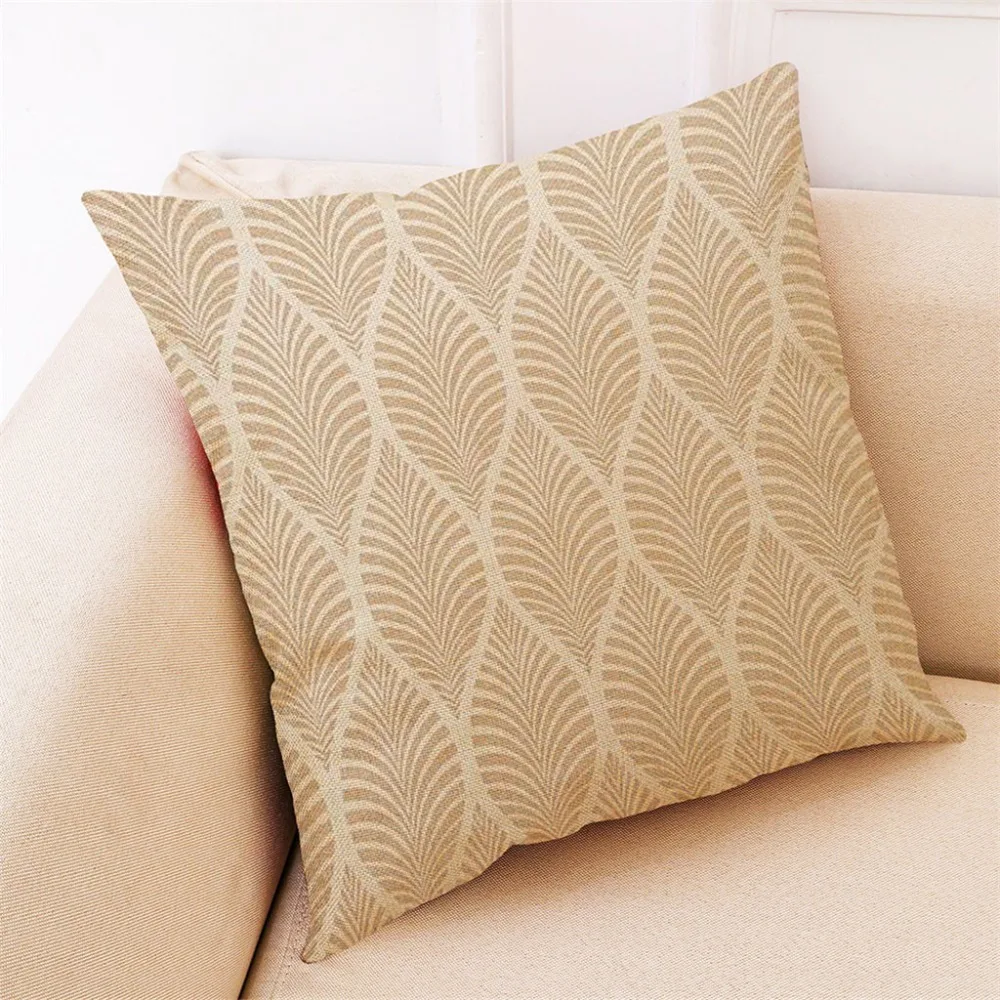 Line Nordic Cushion Cover Tropical Palm Leaf Pillow Case Linen Sofa Bed Decorative Heart **D | Дом и сад