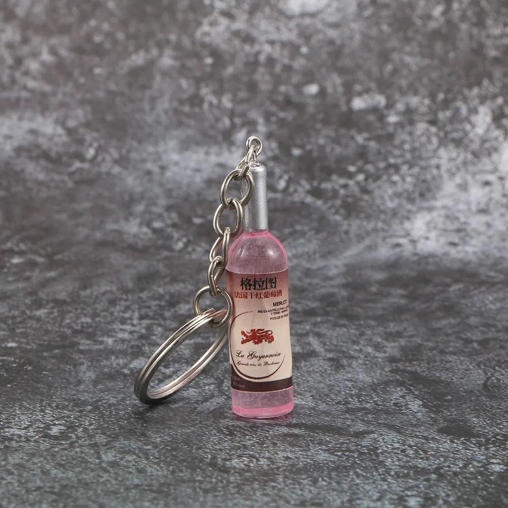 Для женщин и мужчин Модные ручной работы Полимерная винная бутылка брелки для