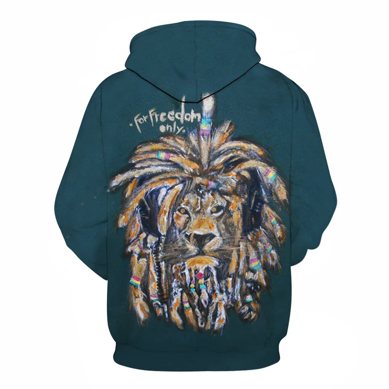 Men Women Hoodies Autumn Spring Sweatshirts Lion Printed Rock Hooded Streetwear 3D Hip Hop Hoody Punk Pullover Casual Tracksuit | Мужская