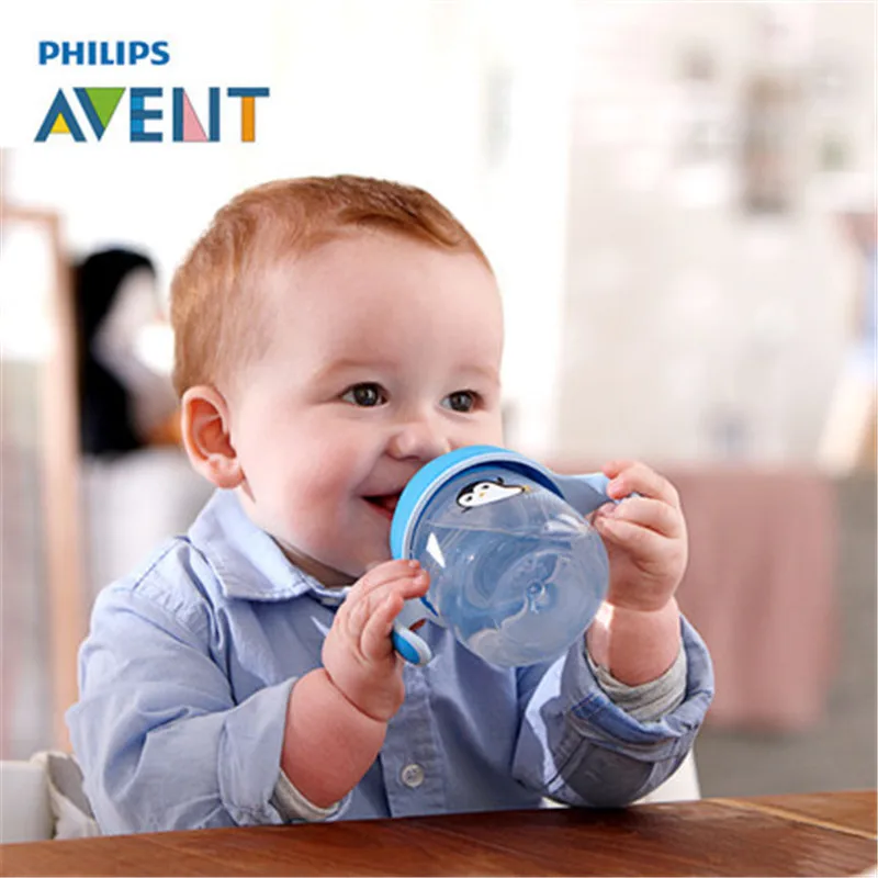 Avent 260 мл/200 мл bpa бесплатно мультфильм мягкий носик Чашки с ручками Бутылочки для