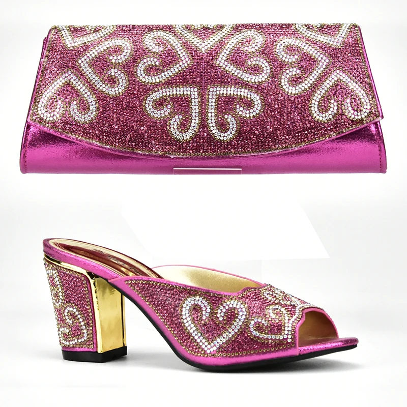 Комплект из туфель и сумочки золотистого цвета Новинка 2017 года в нигерийском