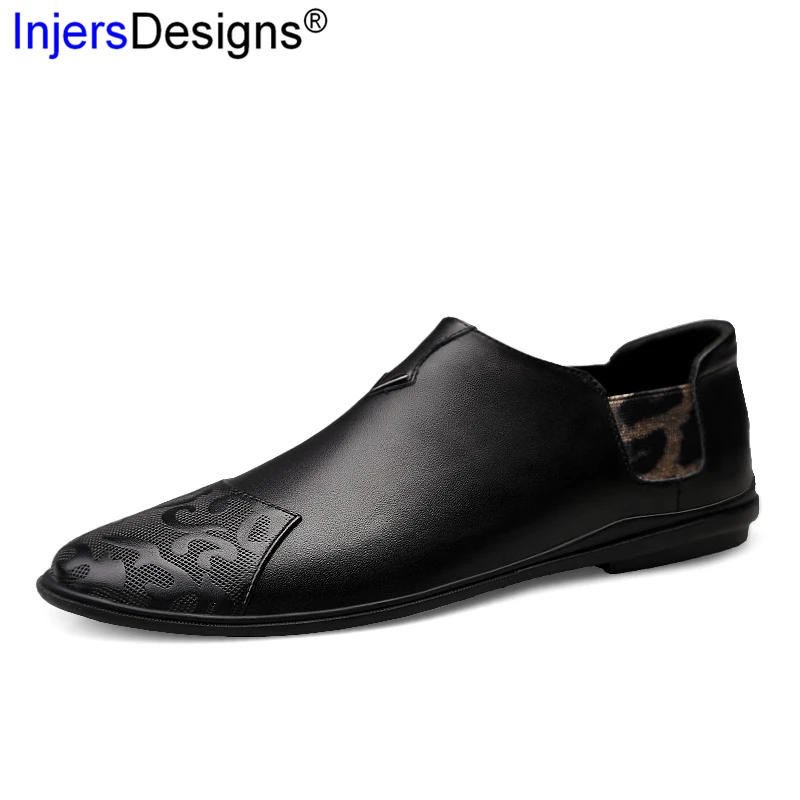 

Hot Sale Genuine Leather Casual Shoes Men Flats Soft Light Slip-On Loafers Fashion Chelsea Business Men's Shoes Big Size 37-46