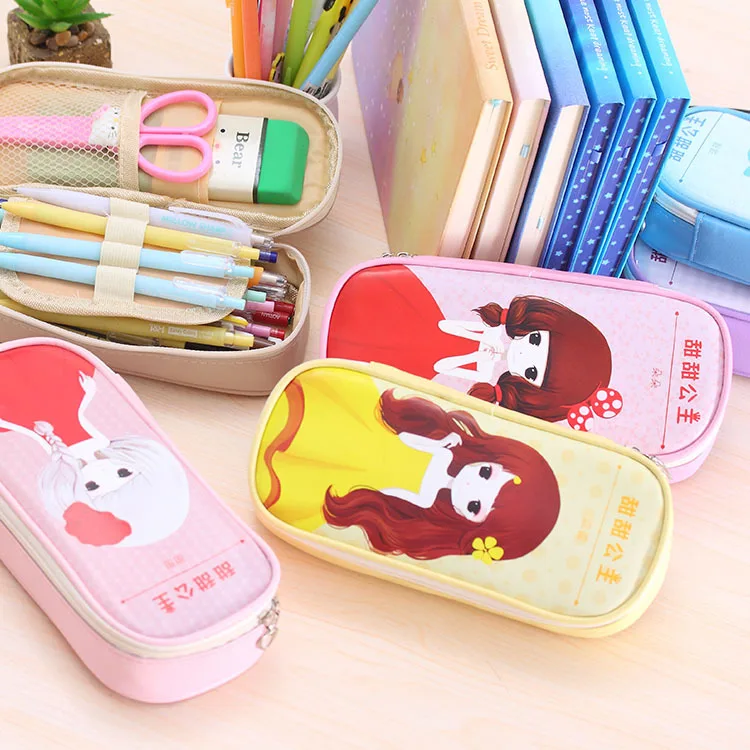 Симпатичный футляр для карандашей большой емкости Кожа Gudetama Kawaii принцесса печатных студентов Etui пенал коробка для ручек школьные канцелярские принадлежности