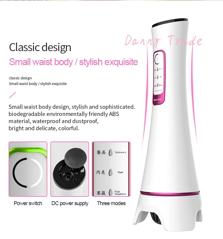 Portable household kitchen electric fruit cleaner and vegetable pesticide sterilizing machine Ultrasonic Ozone Vegetable Washers