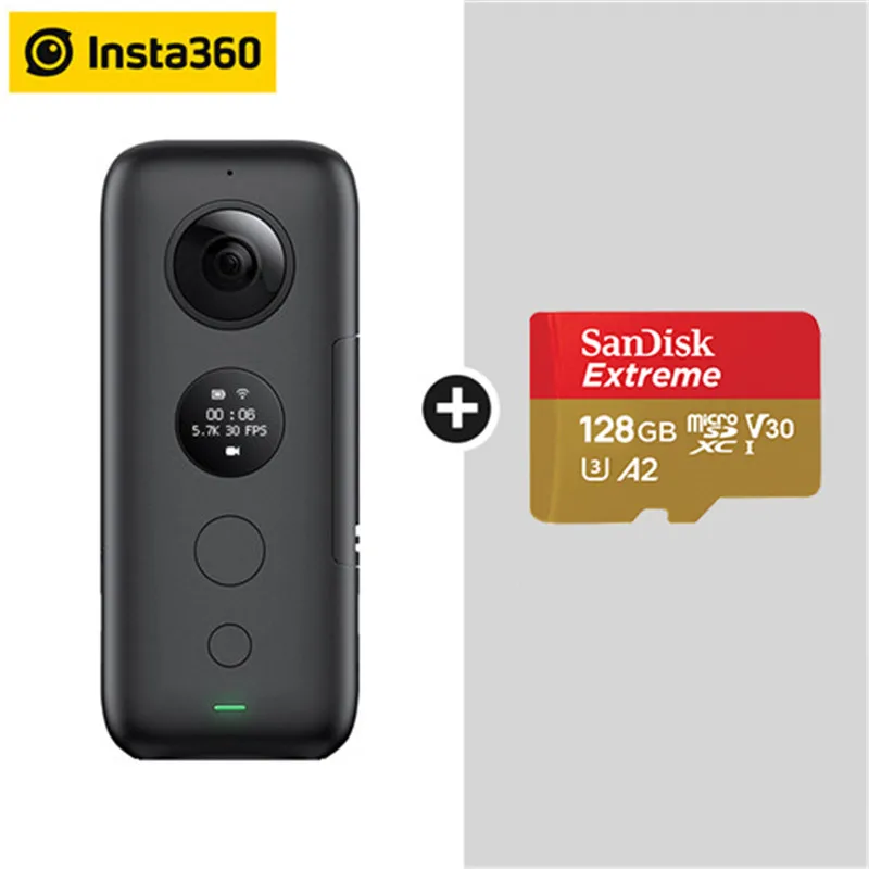 Insta360 ONE X VR 360 панорамная камера для iPhone и Android 5,7 K видео 18MP фото Экшн-камера чехол для дайвинга для Insta360 - Цветной: Kit B 128G