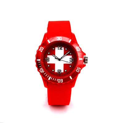 A19 Outdoor Portable Watch Flag Pattern Soccer Watch Football Sports Wristwatches Soft Fans Gift For Kids Military Student Men Women - Color: A19