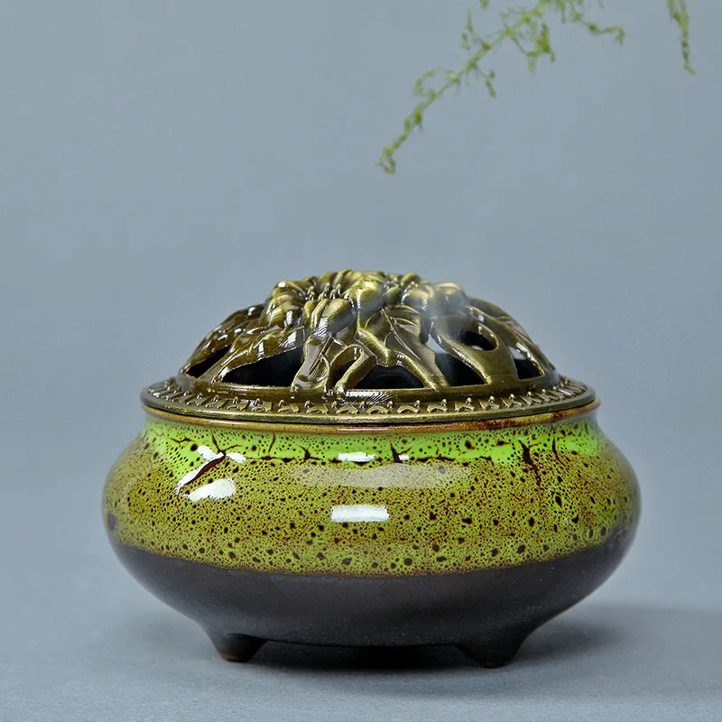 Fambe Золотая ароматическая горелка Керамическая Античная Медная легированная