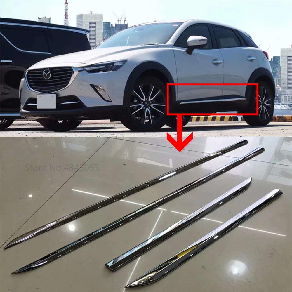 Для Mazda CX-3 2017 2018 2019 ABS Хромированная дверь боковая линия для литья тела