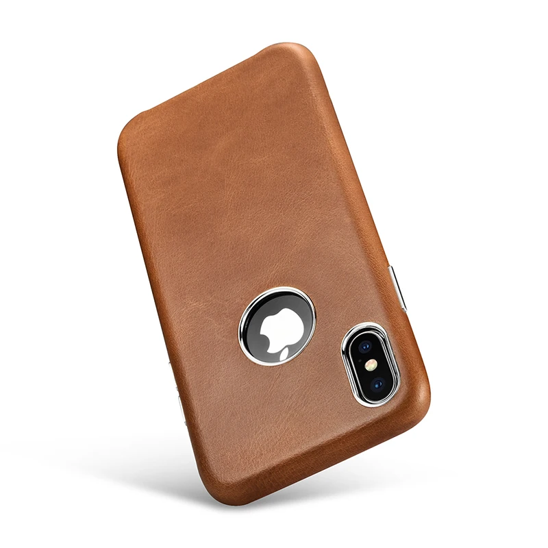 ICARER чехол из натуральной кожи для iPhone XS MAX, винтажный металлический чехол с кнопкой громкости для Apple iPhone XS, чехол для iPhone X