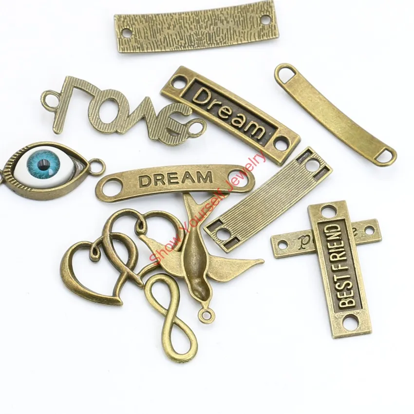 12 шт. Позолоченные антикварные бронзовые винтажные разъемы для изготовления