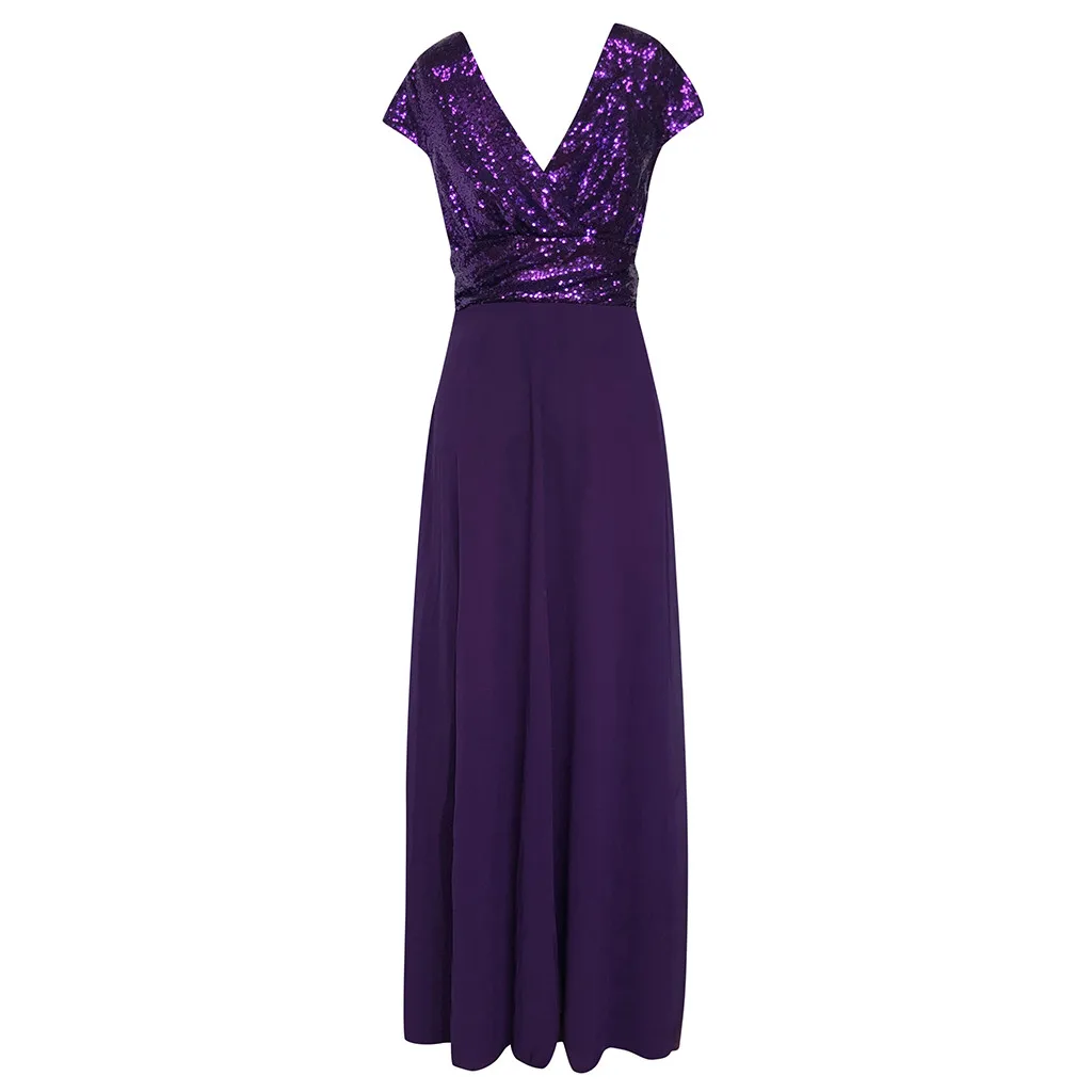 Женское платье с блестками JAYCOSIN элегантное вечернее составного кроя коротким