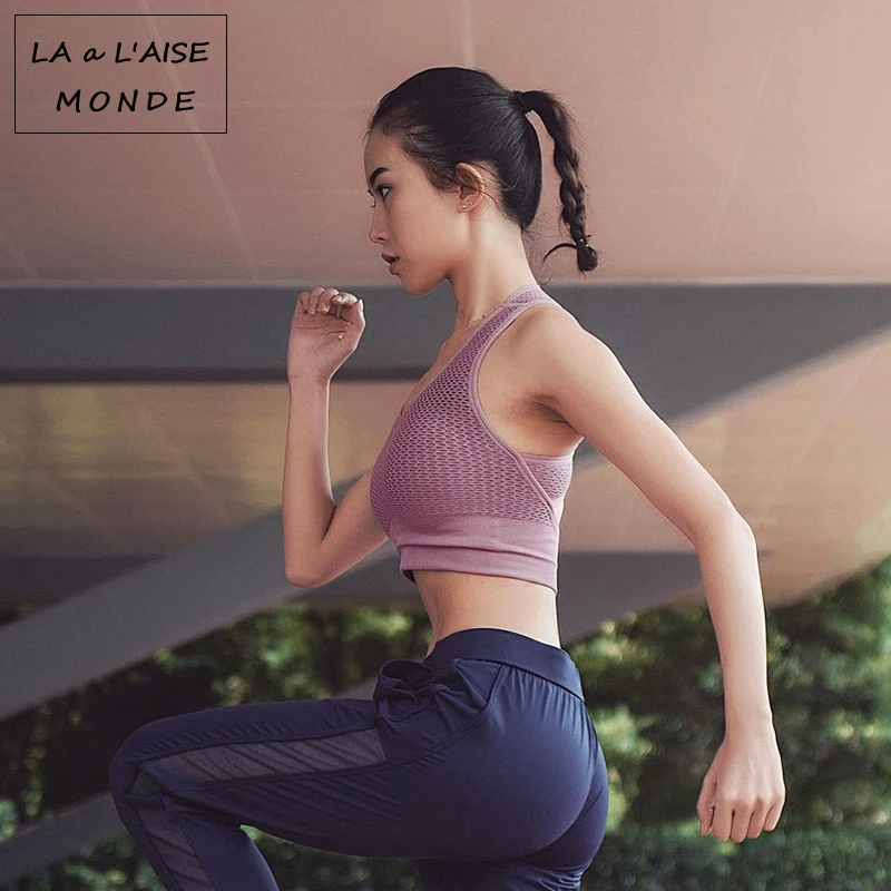 Fitness Breathable Yoga Bra Gym Clothing Top Women High Elastic Sports Quick Drying Sport Underwear Running Vest Tank Tops | Спорт и