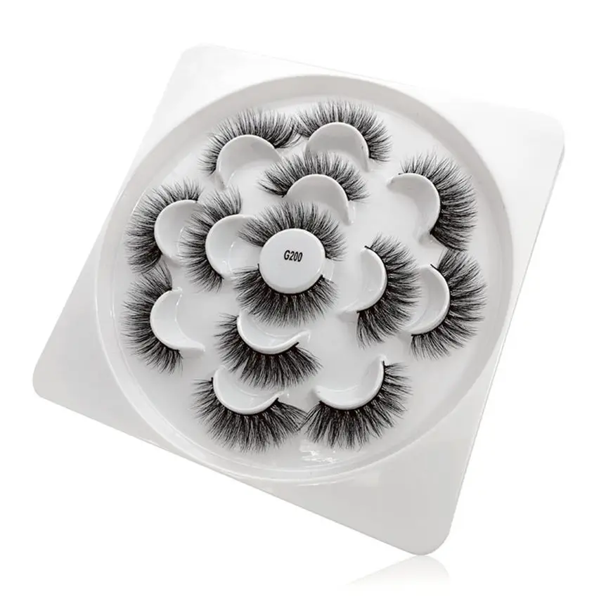 Дамы наращивание ресниц Роскошные 7 пар 3D накладные ресницы пушистая полоса