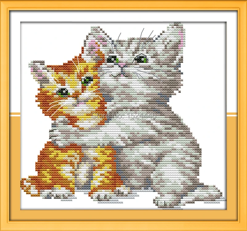 Картины Love each other с животными кошками 11CT рассчитан на печать холсте DMC 14CT сделай