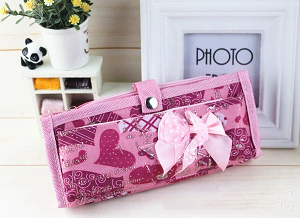 Милый вместительный чехол для карандашей с бантом девочек многофункциональная