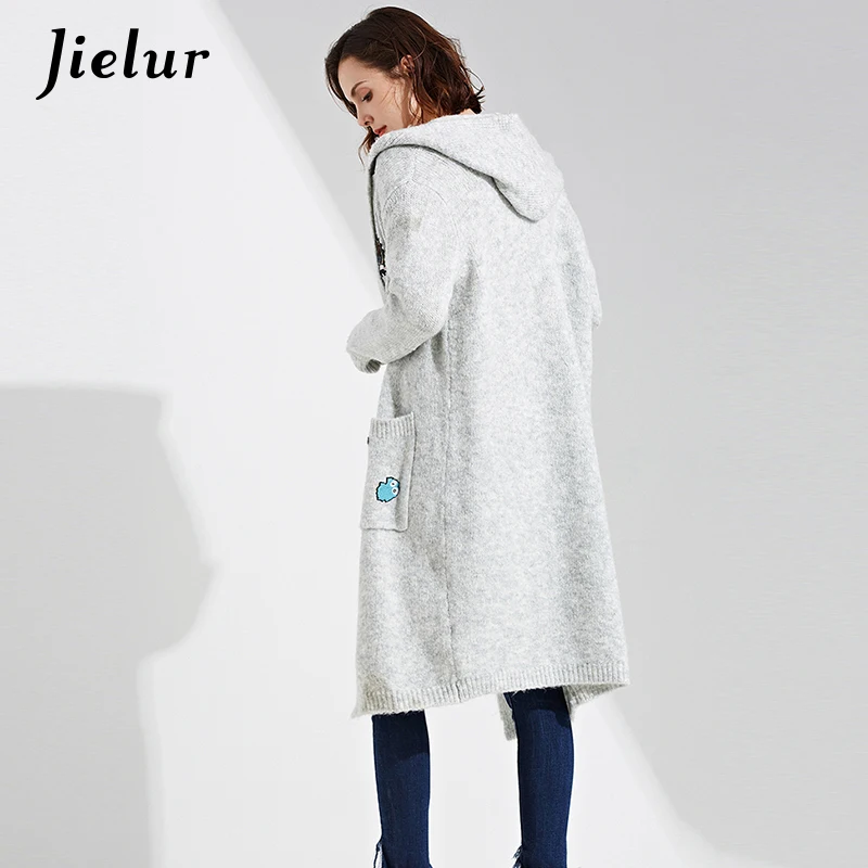 Jielur 2019 Зимний Новый Забавный кашемировый свитер с мультяшным рисунком для женщин