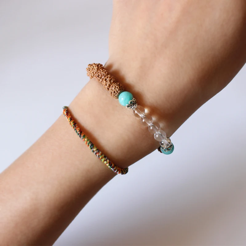 Женский растягивающийся браслет с бусинами тибетский буддизм Rudraksha Mala
