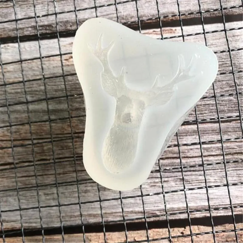 Silica Gel Mould for Mirror Santa Deer Head Handmade DIY Soft Clay Drop Moulding Tool | Дом и сад