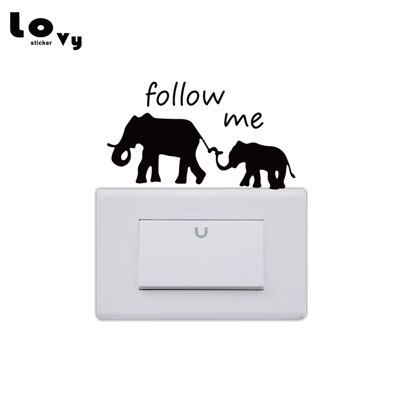 FOLLOW ME Baby Elephant In Zoo виниловый стикер для переключателя креативные Мультяшные