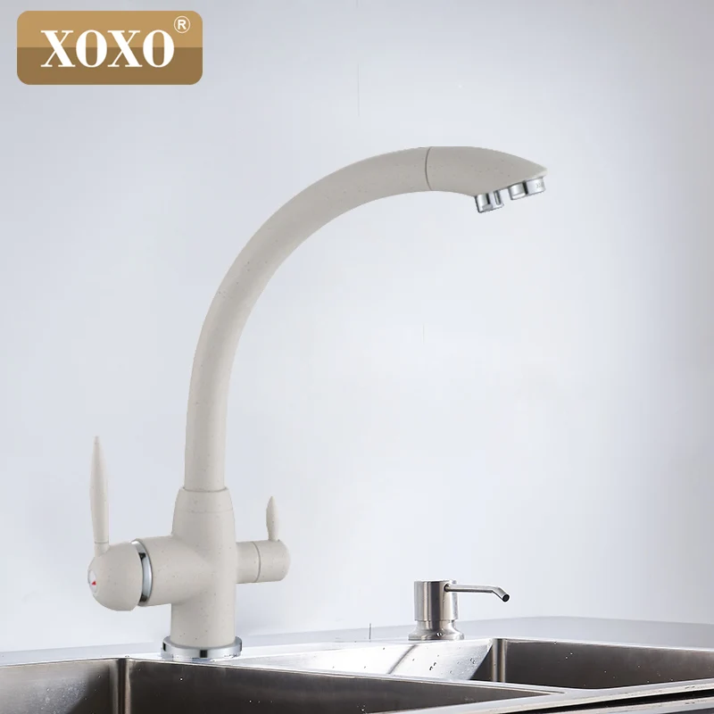 Смеситель для кухни XOXO латунный с фильтром воды вращающийся на 360 градусов 83028HW |