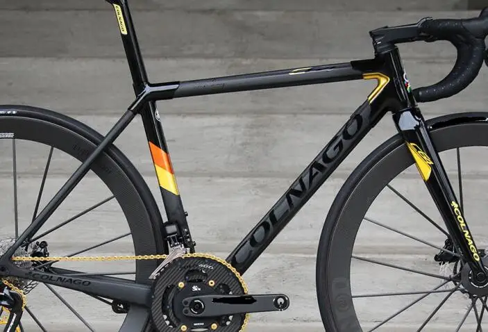 Полностью карбоновая велосипедная Рама Colnago C64, карбоновая велосипедная Рама для шоссейного велосипеда Di2, наклонная черная Золотая велосипедная Рама C64, немецкая команда