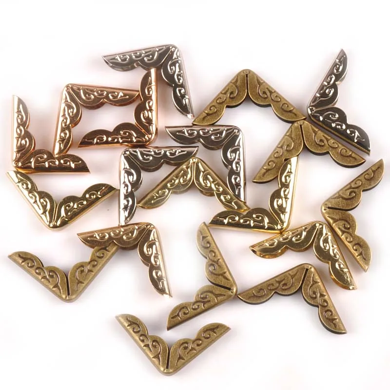 50Pcs Metal Craft Mix Book Corners Scrapbooking Accessories Corner Protector For Diy Albums Menus Folders Decor 20x20x4mm C2203 | Дом и сад
