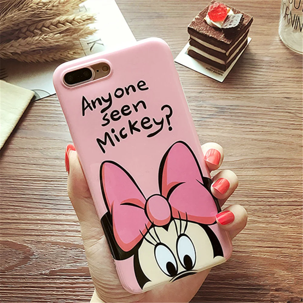 Милый мультфильм Винни Дональд Дак мягкая IMD телефон чехлы для iPhone 6 S 7 8 Plus x Микки