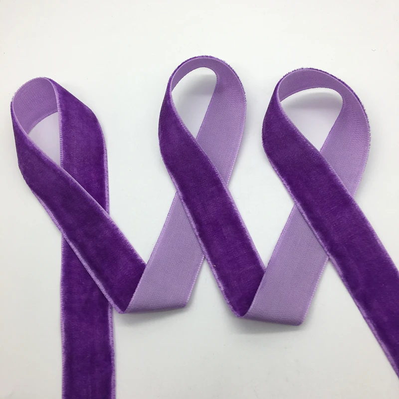 Широкий фиолетовый бархатный зажим для повязки на голову с 3 звеньями 3/4 дюйма (20