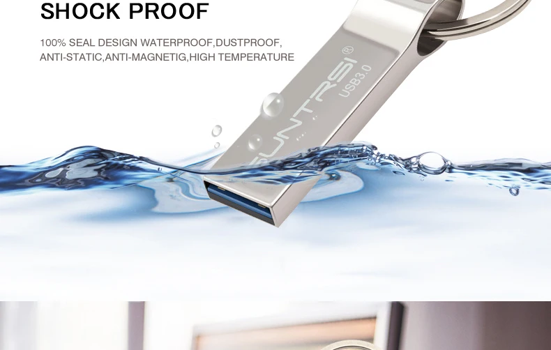 Флеш-накопитель Suntrsi USB3.0, 128 ГБ, 64 ГБ, 32 ГБ, 16 ГБ, реальная емкость, водонепроницаемая металлическая флешка, высокоскоростной флеш-накопитель с логотипом на заказ