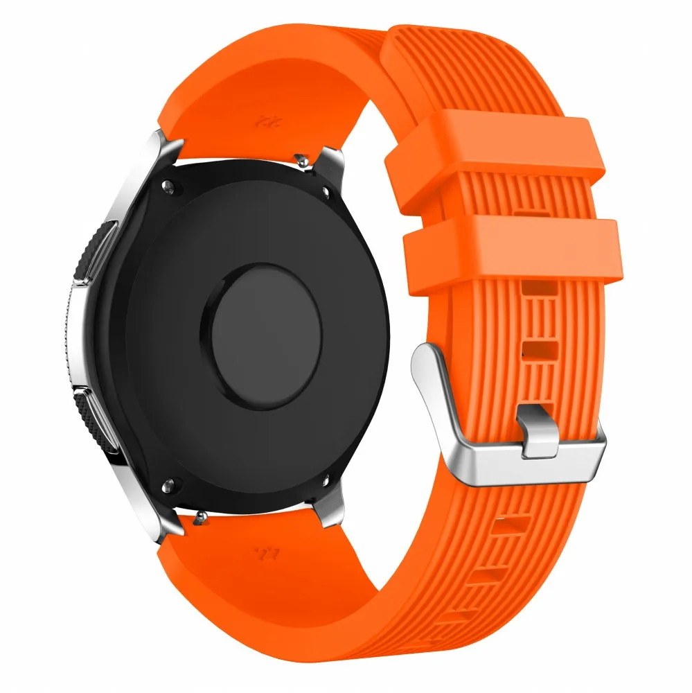 Силиконовый ремешок для часов samsung Galaxy Watch 46 мм версия SM-R800 полосатый резиновый сменный Браслет 22 мм ширина ремешка - Цвет ремешка: orange