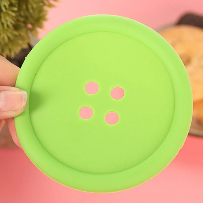 1 шт. креативные резиновые коврики и прокладки в форме пуговиц противоскользящие