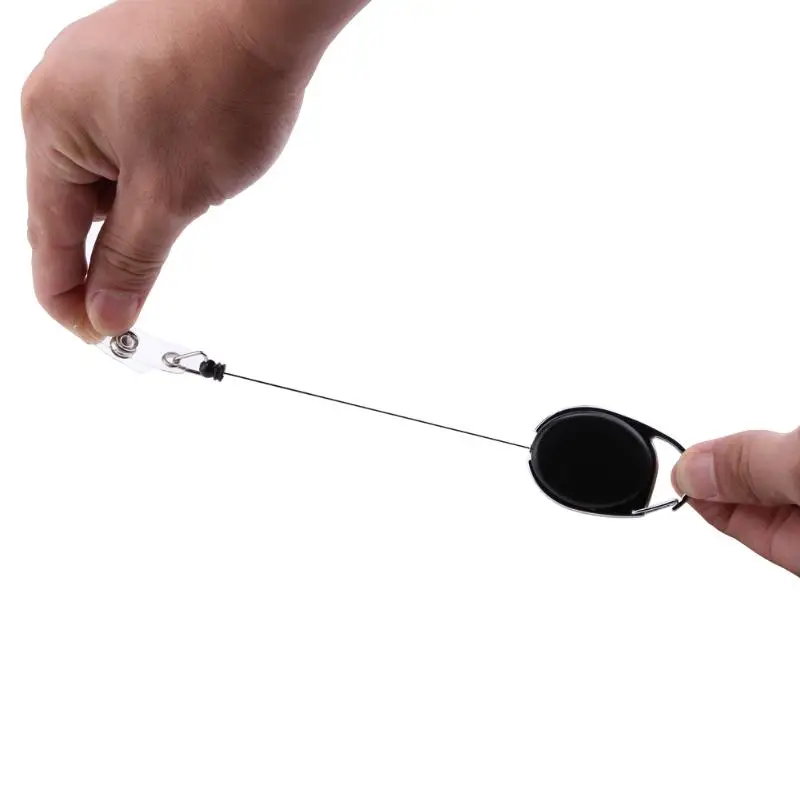 2 шт. автомобильная цепочка для ключей черная Выдвижная кольцо катушка ID шнур имя