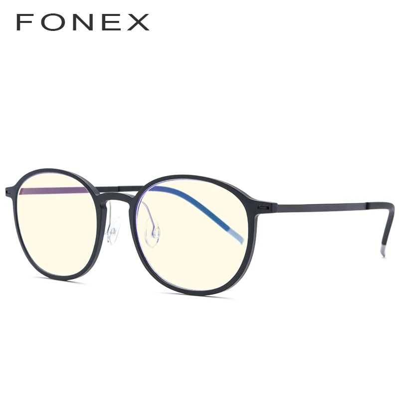 FONEX TR90, анти-синий светильник, очки, оправа для мужчин, защита от радиации, круглые очки для игр, компьютера, очки для женщин, AB02