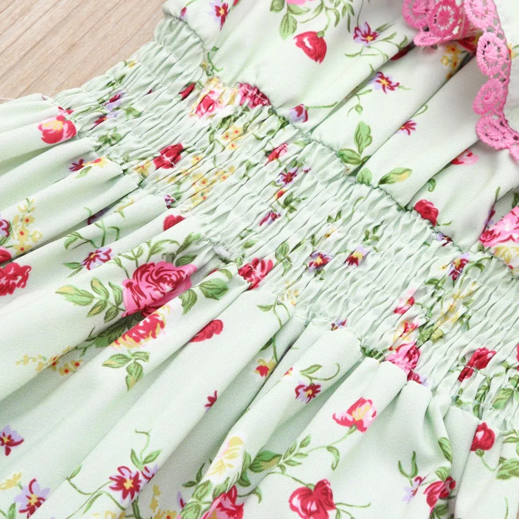 

Infant Baby Girl Kid Floral Printed Off Shoulder Romper Clothes Rompers newborn baby girl clothes