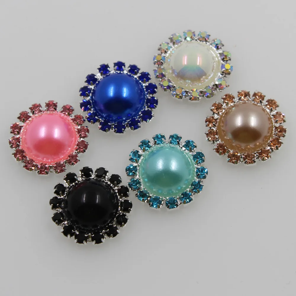 10 шт. круглые пуговицы с жемчугом 18 мм|rhinestone buttons|round rhinestone buttonpearl buttons |