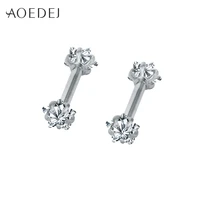 aoedej 16g double crystal ear tragus earrings stainless steel helix ear piercings jewelry for women cartilage stud earrings