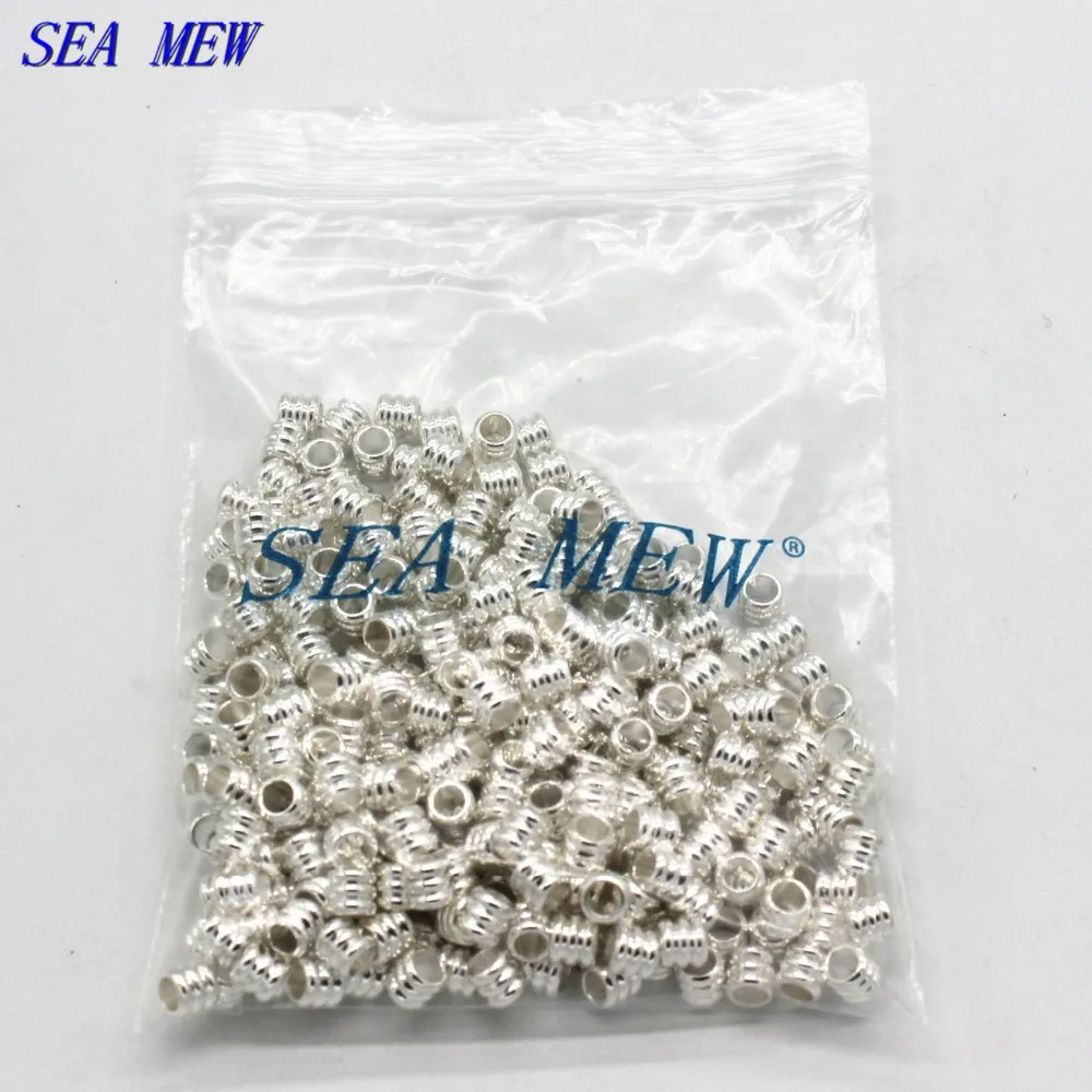SEA MEW 100 шт. 4 5*5 мм металлическая латунная бусина прокладка бисер DIY трубные бусины