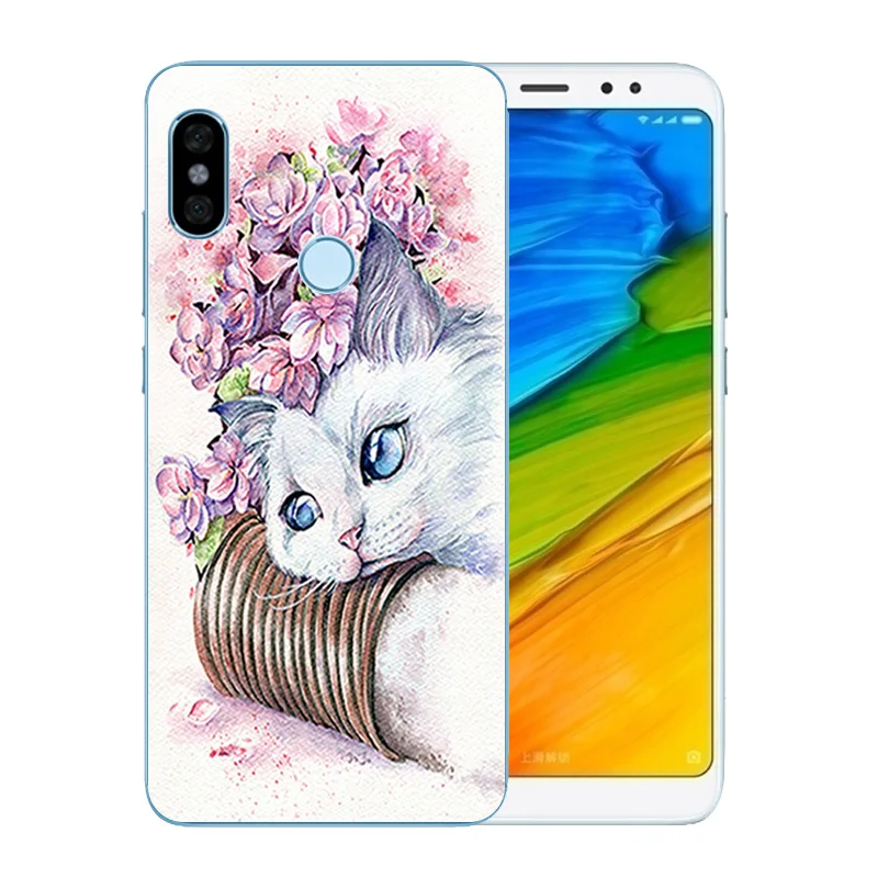 Чехлы для телефонов Xiaomi Redmi Note 5 Pro чехол с рисунком кошки удачи Матовый Прозрачный