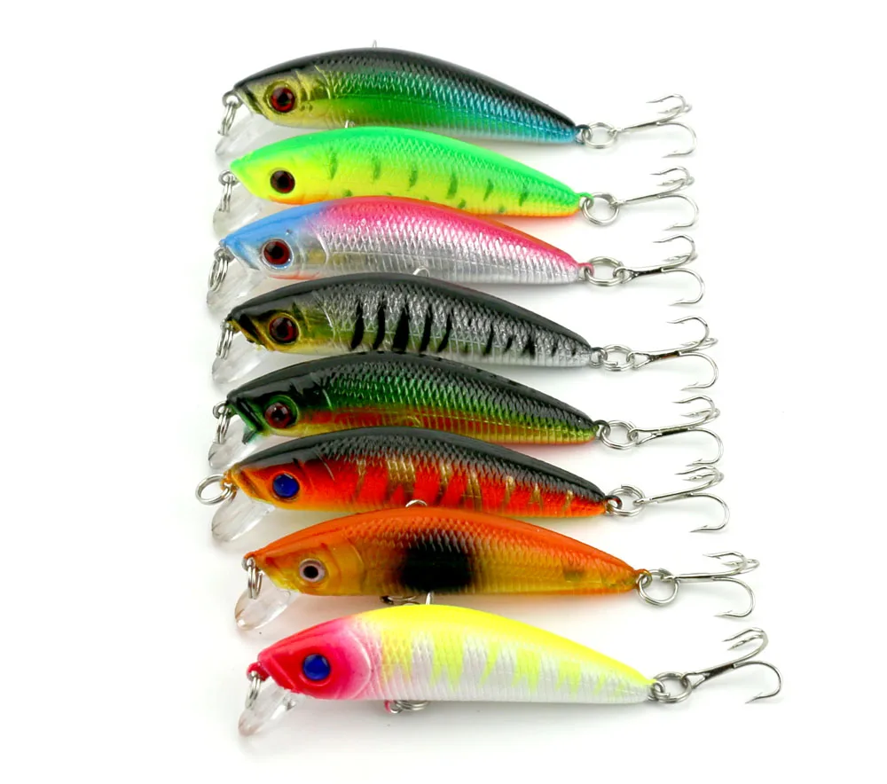 

HENGJIA 4PC 7cm 7.7g Hard Plastic Fishing Minnow Lure 3D Fish Eye Artificial Lures with Hooks Swim Bait Sea Fishing Tackle MI012
