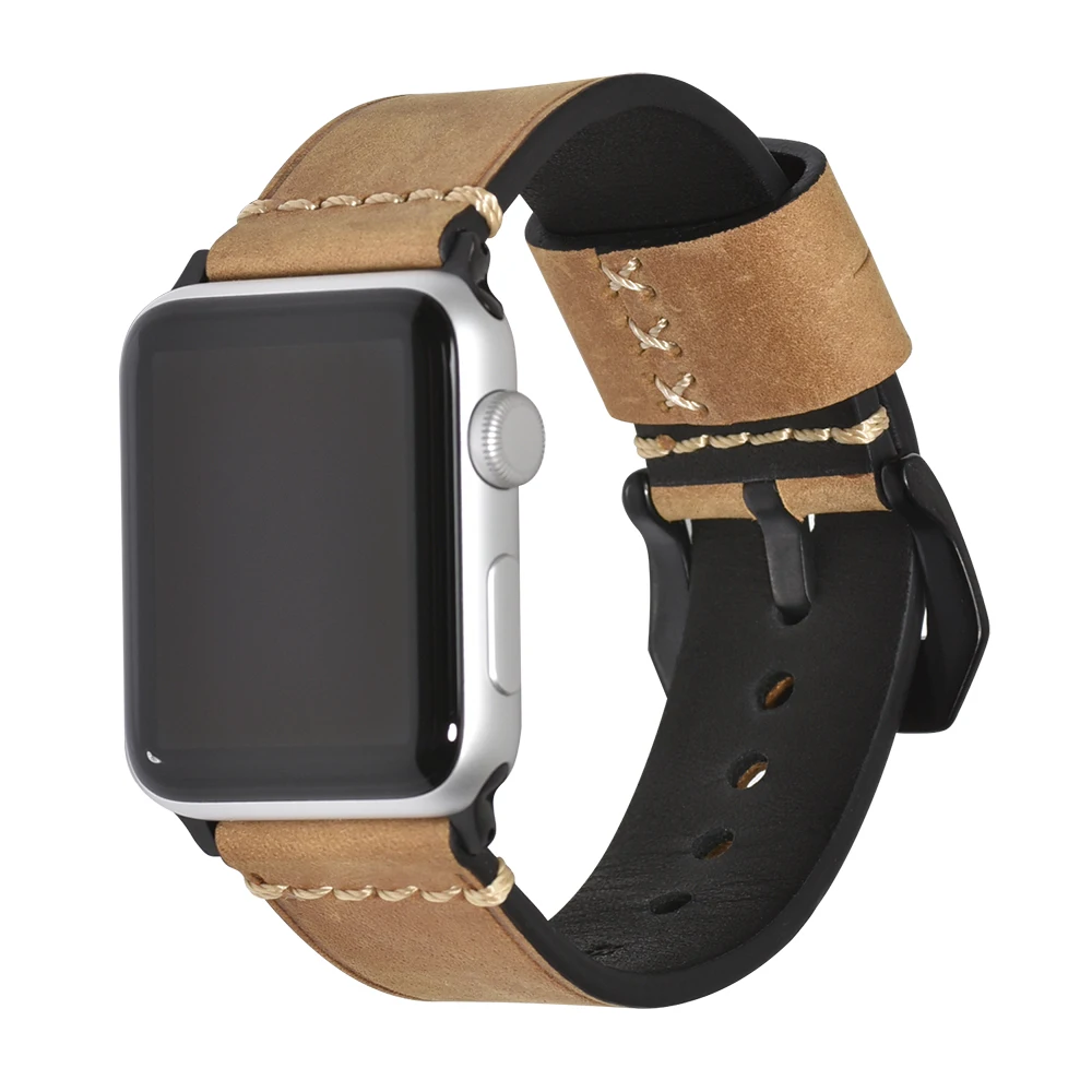 Ремешок для Apple watch BEAFIRY 38 мм 42 из натуральной телячьей кожи Crazy Horse iwatch 40 44