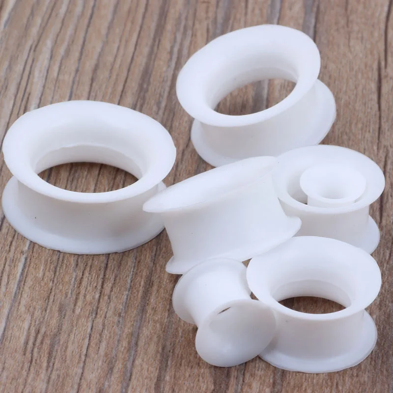 Оптовые продажи 96 шт. 4-25 мм белые силиконовые полые Заглушки для сережек с
