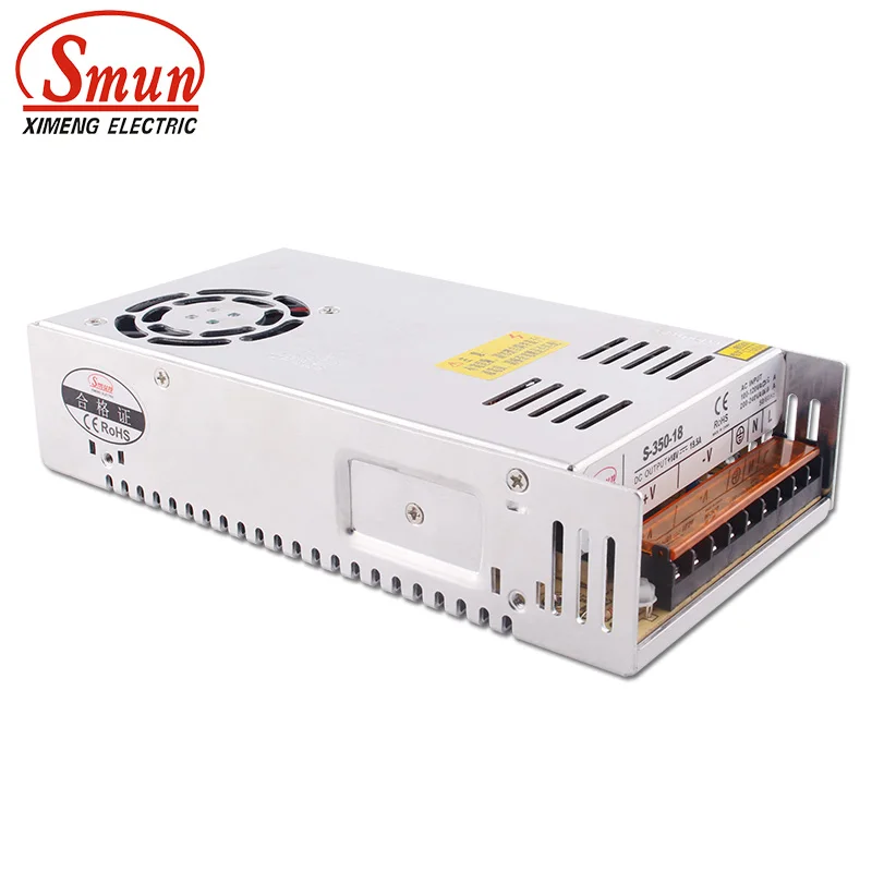 SMUN S-350-18 110VAC/220VAC вход 18VDC 19.5A выход 350W импульсный источник питания | Обустройство