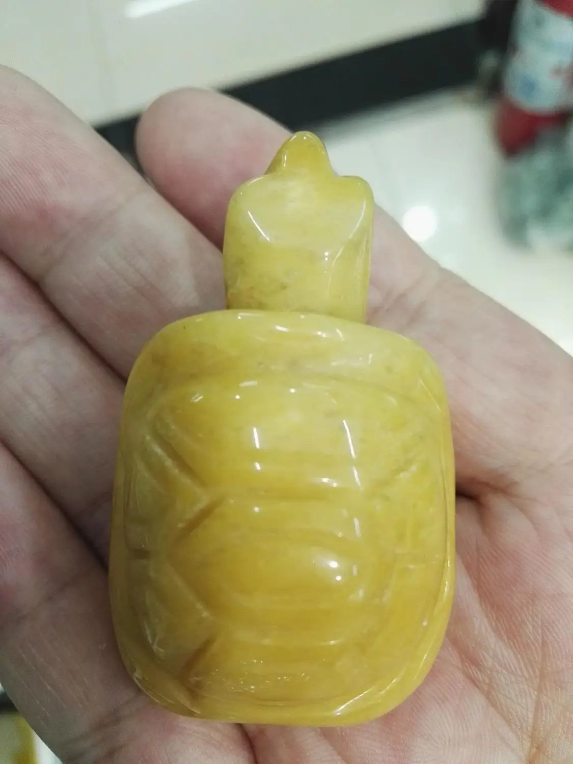 Hand carved natural yellow jade turtle ornaments | Дом и сад