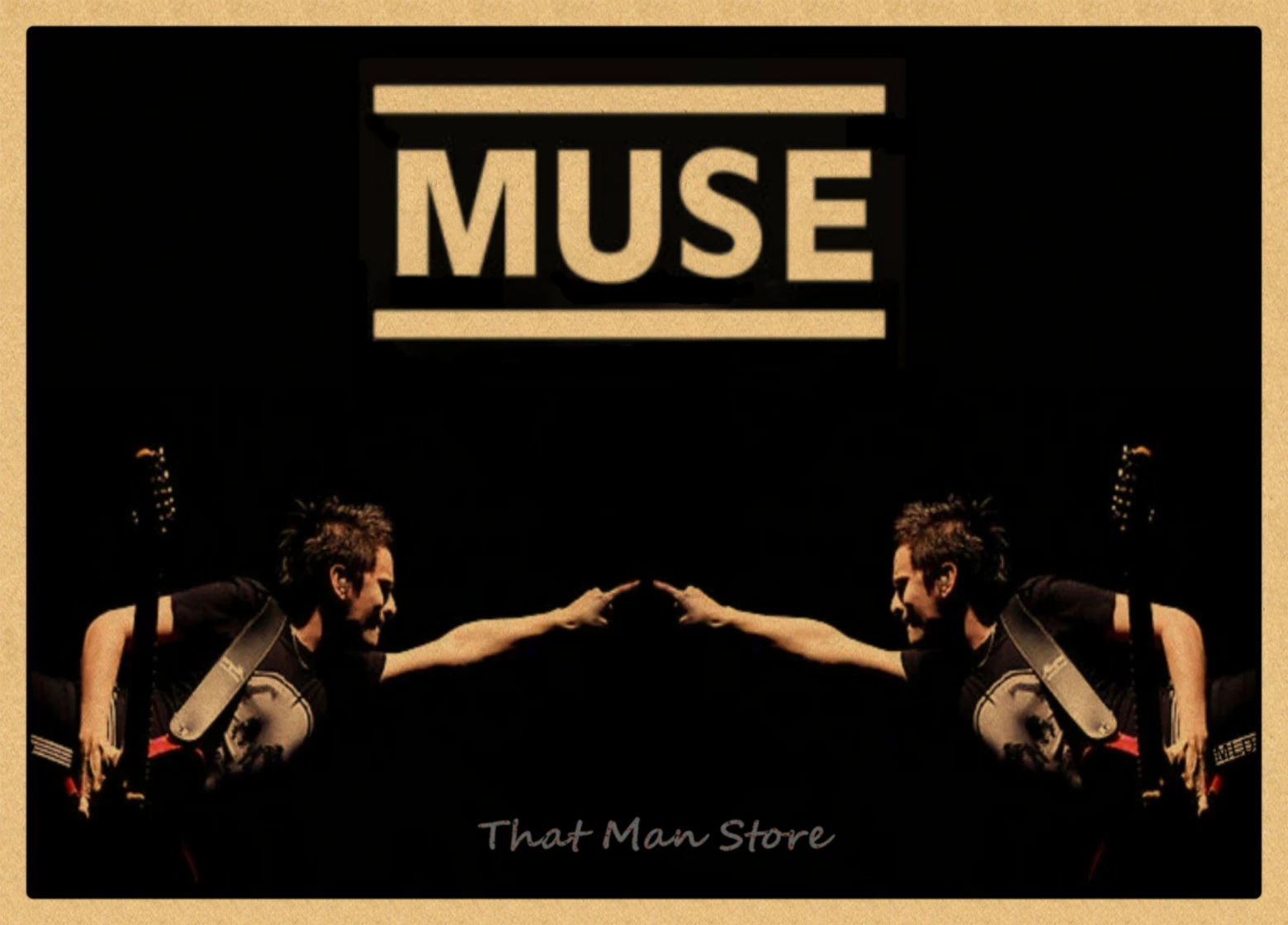Muse poster.muse rock music vintage retro poster kraft paper decorative wall sticker - Цвет: Шоколад