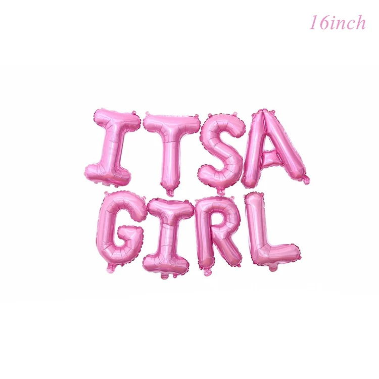 Pink its a girl LAPHIL Baby Shower баннер его мальчик девочка поставка шаров для праздников украшения для младенцев пол показать крещение Синий Розовый баллоны - Цвет: Pink its a girl
