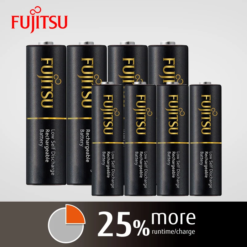 Fujitsu 4 шт./упак. 2450mAh AA батарея + 900mAh AAA 1 2 V Ni MH перезаряжаемая Сделано в Японии 8Pcs